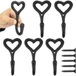 Pat�res murales en m�tal, 11, 5 cm x 5, 5 cm x 4 cm, crochets de porte vintage en forme de c?ur antirouille ...