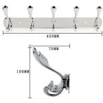 Pat�re de salle de bain pat�re mural � 5 crochets - inox - argent - 45 x 7 x 10 cm