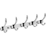 Pat�re de salle de bain pat�re mural � 5 crochets - inox - argent - 45 x 7 x 10 cm