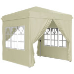 Pavillon 2, 5x2, 5m, imperm�able, stable, pop - up avec 4 c�t�s, protection uv 50 + , , cr�me