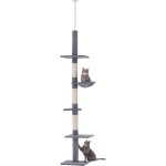 Pawhut arbre chat du sol au plafond poteau � griffer l40 x l 34 x h 230 - 260 cm 5 niveaux d'activit�s ...