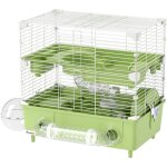 Pawhut - cage pour hamster 2 niveaux roue sph�re bac � sable tuyaux biberon eau dim. 44, 5 x 28 x 44 ...