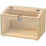 Pawhut - cage  hamster rongeur en bois - toit ouvrant verrouillable, fentres acrylique - dim. 55 x ...