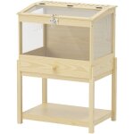 Pawhut - cage  hamster rongeur en bois - toit ouvrant verrouillable, fentres acrylique, tagre - dim. ...