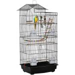 Pawhut cage � oiseaux 46 x 36 x 100 cm 4 mangeoires 3 perchoirs cage pour perruche calopsitte conure ...
