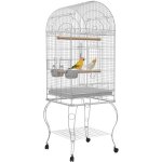 Cage à oiseaux volière sur roulettes - étagère, grille, plateau amovible, 2 bols acier inox, perchoir ... Cage à oiseaux volière sur roulettes - étagère, grille, plateau amovible, 2 bols acier inox, perchoir ...