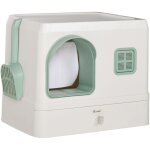 Pawhut - maison de toilette chat design maisonnette - pelle, 2 dsodorisants, plateau coulissant intgrs ...