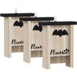 Nichoir  chauves - souris - lot de 3 - dim. 18l x 6l x 22h cm - bois sapin naturel noir