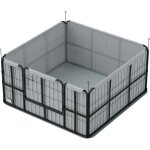Parc de mise bas pour chien - porte verrouillable, tapis propreté lavable - acier noir Parc de mise bas pour chien - porte verrouillable, tapis propreté lavable - acier noir