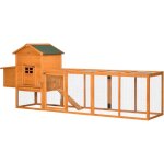 Poulailler sur�lev� avec enclos et pondoir - nombreux �quipements - bois pin pr� - huil�