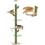 Pawz road - arbre  chat cactus du sol au plafond, hauteur ajustable, poteau griffoir sisal xl, hamac ...