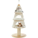 Pawz road arbre � chat de no�l, tour festive de 130 cm avec poteau � griffer en sisal 14 cm & 3 grandes ...