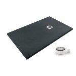 Pdd - receveur de douche extra plat airstone eco gris ardoise ral 7016 100x100