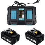 Pdstation - batterie makita 18 v de remplacement 8, 0 ah et chargeur rapide double, compatible avec les ...