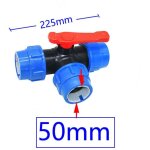 Pe tuyau 3 voies vanne 50mm en plastique de robinet � boisseau vanne