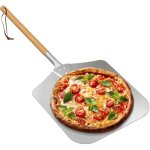 Peau  pizza en mtal avec manche en bois pour four grill intrieur et extrieur, spatule  pizza de ...
