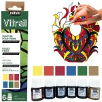 P�b�o vitrail d�couverte set de peinture pour verre 6x20ml vitrail transparent