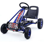 Northix - pedale gokart racing voiture enfant pedale vehicule pedale voiture gocart siege exterieur bleu ...