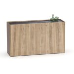 Pegane - buffet, commode de salon coloris chêne doré - longueur 140 x profondeur 40 x hauteur 80 cm Pegane - buffet, commode de salon coloris chêne doré - longueur 140 x profondeur 40 x hauteur 80 cm
