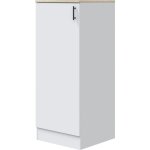 Colonne armoire de cuisine avec 1 porte coloris blanc brillant / ch�ne canadien - hauteur 148 x longueur ...