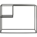 Console, meuble console en mtal coloris noir - longueur 100 x profondeur 30 x hauteur 80 cm