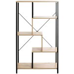Pegane - etagre, meuble tagre en bois coloris chne et mtal noir - longueur 74 x profondeur 35 x ...