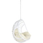 Pegane - fauteuil de jardin à suspendre en rotin synthétique et aluminium - longueur 90 x profondeur ... Pegane - fauteuil de jardin à suspendre en rotin synthétique et aluminium - longueur 90 x profondeur ...