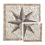 Pegane - rosace en marbre et travertin multicolore - 80 x 80 cm