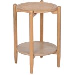 Pegane - table d'appoint ronde en bois de paulownia et rotin coloris naturel - diamètre 38 x hauteur ... Pegane - table d'appoint ronde en bois de paulownia et rotin coloris naturel - diamètre 38 x hauteur ...