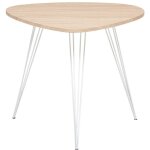 Pegane - table basse en bois coloris chêne clair et métal blanc - longueur 69 x profondeur 54 x hauteur ... Pegane - table basse en bois coloris chêne clair et métal blanc - longueur 69 x profondeur 54 x hauteur ...