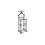 Valet de nuit , valet de chambre double en bois coloris noir - longueur 47 x profondeur 35 x hauteur ...