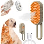 Peigne 3 en 1 pour chats et chiens ? brosse à vapeur et à eau avec massage électrique de toilettage Peigne 3 en 1 pour chats et chiens ? brosse à vapeur et à eau avec massage électrique de toilettage