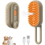 Peigne 3 en 1 pour chats et chiens ? brosse � vapeur et � eau avec massage �lectrique de toilettage