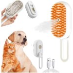 Peigne 3 en 1 pour chats et chiens brosse � vapeur et � eau avec massage �lectrique de toilettage