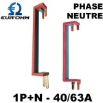 Eur ohm - peigne vertical 1p + n pour interrupteur diffrentiel 40a et 63a - type peigne vertical - peigne ...
