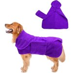 Peignoir pour chien en microfibre super absorbant avec ceinture �lastique, serviette pour chien � s�chage ...