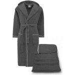 Peignoir en coton avec capuche pour homme et femme, nid d'abeille beeapone�, couleur anthracite, s�chage ...