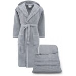 Peignoir en coton avec capuche pour homme et femme, nid d'abeille beeapone®, couleur gris clair, séchage ... Peignoir en coton avec capuche pour homme et femme, nid d'abeille beeapone®, couleur gris clair, séchage ...