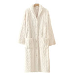 Peignoir long en peluche pour femme, doux et moelleux, � boutons, en polaire duveteuse, chaud et confortable, ...
