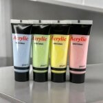 Peinture acrylique - amt - couleurs pastel - 4 tubes de 22ml - set d'initiation pour enfants