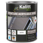 Peinture acrylique bois satin 0. 5 l gris anthracite - kalitt deco