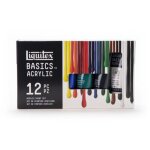 Peinture acrylique - liquitex - basics acrylic - coffret 12 tubes de 22ml - assortiment