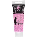 Peinture acrylique - rose paillet�e - loisirs cr�atifs - tube de 75ml - tout support