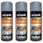 Lot de 3 bombes de peinture professionnelle nespoli antirouille - gris