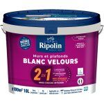 Peinture blanc velours pour murs et plafonds avec sous - couche int�gr�e - 10l - ripolin