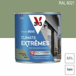 V33 - peinture bois extrieur climats extrmes ral 6021 vert provence satin 0, 5l