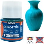 Peinture cramique dcorative et rsistante  froid pebeo 16 turquoise 45ml