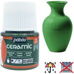 Peinture c�ramique d�corative et r�sistante � froid pebeo 37 vert 45ml