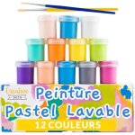 Peinture au doigt lavable enfant pastel 12 x 20 ml