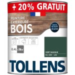Peinture extrieure bois 2 en 1 - ultra rsistante - tollens - satin - vert basque ral 9016 - 2l + 20% ...